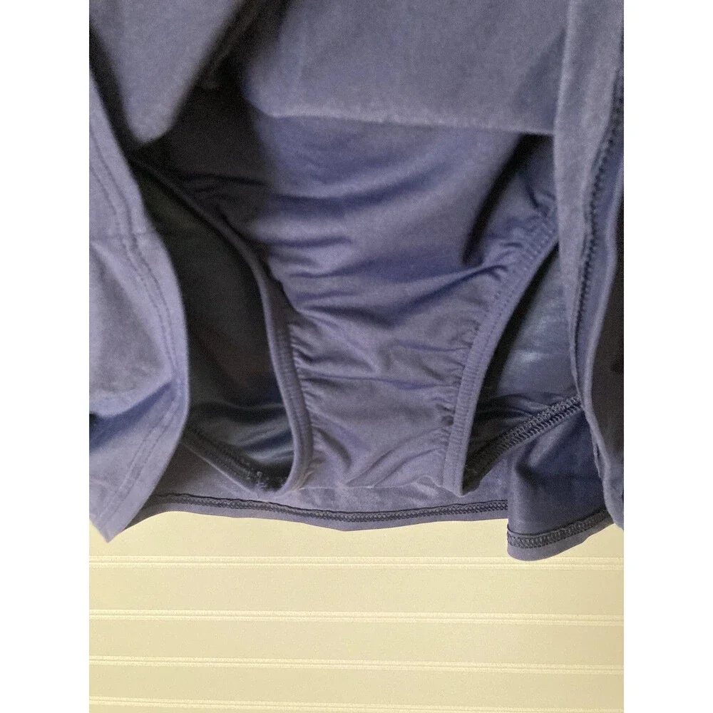Lands End Swim Skirt 14 Bottoms Only Navy Blue Summer Vacation Cruise